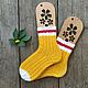Желтые вязаные носки RussianSocks жёлтый цвет желток цыпленок цыплячий. Носки. RussianSocks ВЯЗАНЫЕ НОСКИ ВАРЕЖКИ. Интернет-магазин Ярмарка Мастеров.  Фото №2