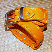 Аксессуары handmade. Livemaster - original item ORANGE Leather Belt