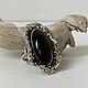 Заказать Кольцо с натуральным обсидианом "Оваль". Shahinian Jewelry. Ярмарка Мастеров. . Кольца Фото №3