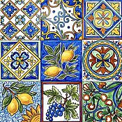 Для дома и интерьера handmade. Livemaster - original item Italian majolica tile 10 pcs. Handmade.