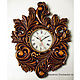Carved Wall Clock (lime, dial with glass), Watch, Elista,  Фото №1