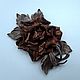 VELDA flower brooch from genuine leather and suede, Brooches, Stavropol,  Фото №1