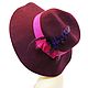 Felt hat - 'Fedora' crimson color, decor.pens. Vintage hats. Butichok from N.. Online shopping on My Livemaster.  Фото №2