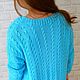  женский кардиган вязаный бирюзовый из хлопка. Кардиганы. AccessoriesWool мягко и комфортно. Ярмарка Мастеров.  Фото №4