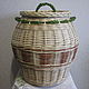 The storage basket is 'Barrel', woven from willow twigs, Basket, Kirovo-Chepetsk,  Фото №1