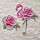 Pink flamingos. Design in machine embroidery. Embroidery tools. Nata-xa_1. My Livemaster. Фото №4