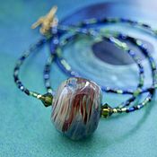 Украшения handmade. Livemaster - original item Earth necklace with colored glass ball lampwork lampwork. Handmade.
