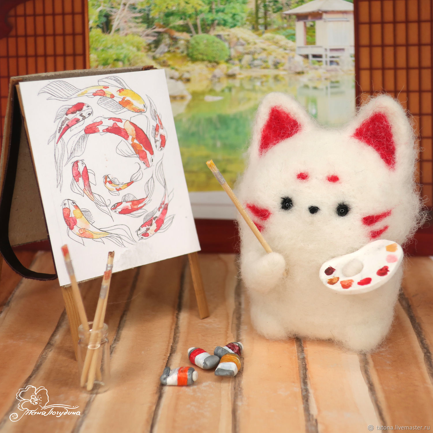 Желейный кот. Японские котики игрушки. Японский кот игрушка. Кот художник фигурка. Мураками художник коты.
