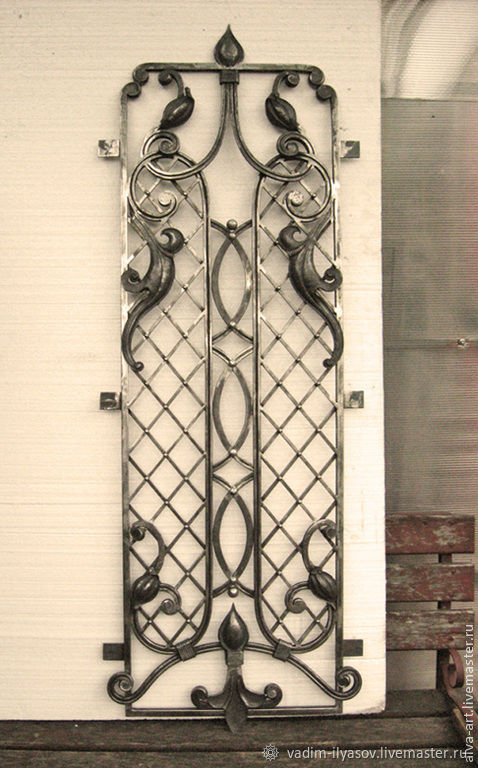 Wrought iron grille for door, Door, Zelenograd,  Фото №1