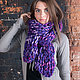 Scarf large hand knitted berry purple multicolor, Scarves, Moscow,  Фото №1