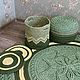 Заказать Пуф вязаный интерьерный безмятежно - зелёный. SiЛЕНА - ковры ручной работы. Ярмарка Мастеров. . Пуфы и пуфики Фото №3