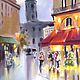 Paris Evening Cafe Pastel Painting (Red Yellow Grey), Pictures, Yuzhno-Uralsk,  Фото №1