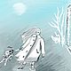 Дама с собачкой. Иллюстрации и рисунки. Alfiyushka. Интернет-магазин Ярмарка Мастеров.  Фото №2