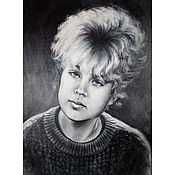Картины и панно handmade. Livemaster - original item Pictures: Black and white acrylic portrait.. Handmade.