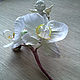 Орхидеи белые 'Фаленопсис цветы из шелка брошь заколка. Цветы. Евгения 'HAT TIME' шляпы и цветы. Ярмарка Мастеров.  Фото №6