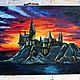 Oil painting 'Sunset over Hogwarts' Harry Potter Hogwarts. Pictures. HappyFingers Movie store (happyfingers). My Livemaster. Фото №5
