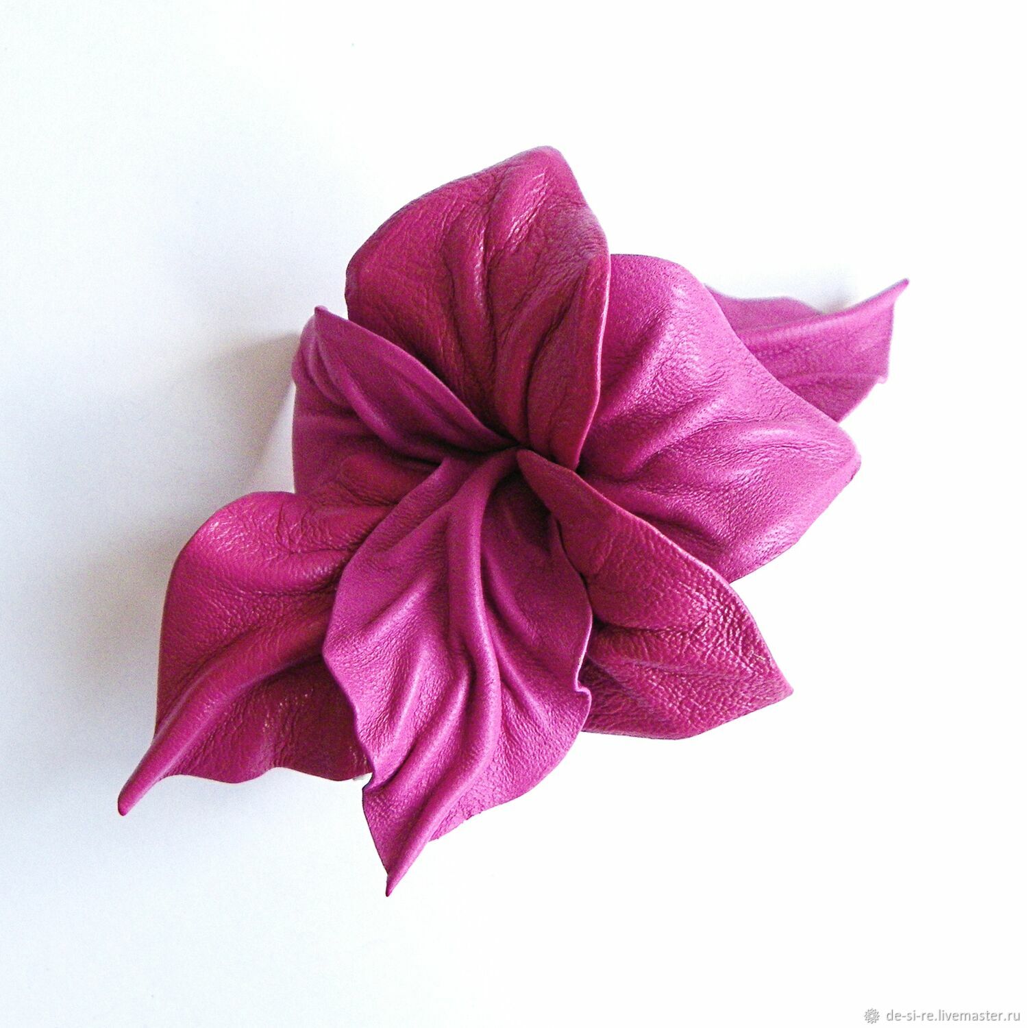 Magento Leather Automatic Hair Clip Hot Pink Fuchsia Fuchsia, Hairpins, Moscow,  Фото №1