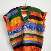 Одежда handmade. Livemaster - original item vests: Fashionable knitted vest. Handmade.