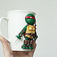 Rafael. Decor on a circle of polymer clay teenage mutant ninja turtles. Mugs and cups. Al Catone store. Online shopping on My Livemaster.  Фото №2