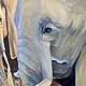 Картина маслом на холсте: "Слоны на закате". Картины. Мария Сильвестрова. Ярмарка Мастеров.  Фото №5