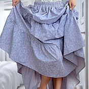 Одежда handmade. Livemaster - original item A three-tiered lightweight cotton skirt with pockets on a wide elastic band. Handmade.