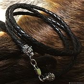 Русский стиль handmade. Livemaster - original item leather braided cord ( 4 mm) 