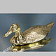 Винтаж: Утка антикварная старинная статуэтка охота птица бронза латунь 3. Статуэтки винтажные. РАРИТЕТ. Ярмарка Мастеров.  Фото №4