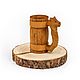 Wooden mug with carved handle 'lion' 0,7 l. Beer mug, Mugs and cups, Tomsk,  Фото №1