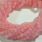 Материалы для творчества handmade. Livemaster - original item Rose quartz natural cut bead, 4 mm. for PCs. Handmade.