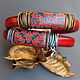 Order Leather bracelet Regaliz ' Red pattern'. Regaliz Bez Usov. Livemaster. . Regaliz bracelet Фото №3