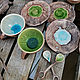 "Бабочки" большой керамический набор посуды 14 предметов. Сервизы. LAMA - Красивая посуда. Ярмарка Мастеров.  Фото №4
