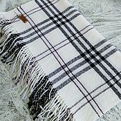 Шарфы: Тканый шарф ручной работы из итальянской пряжи лён кашемир