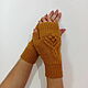  Knitted mittens A bouquet of mustard color. Mitts. Lace knitting workshop. Lidiya.. My Livemaster. Фото №5
