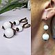 Copper earrings 'White berry' with natural white agate, Earrings, St. Petersburg,  Фото №1