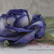 Резинки для волос с розами Фуксия. Заколки. Цветы из ткани