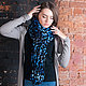 A large hand knit scarf, black-blue multicolor. Scarves. Tany my-sharf. Online shopping on My Livemaster.  Фото №2