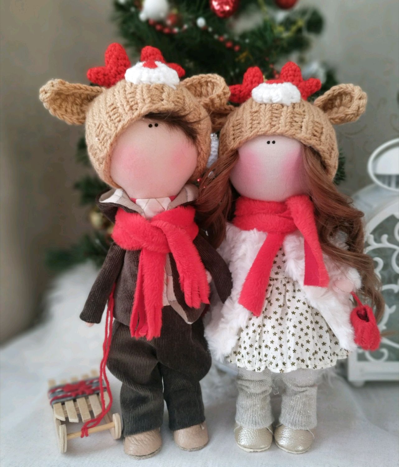 Новогодние куклы текстильные, музыкальные, фарфоровые для подарка
