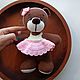 Вязаная игрушка медведь в платье, тедди мишка, подарок дочке, Амигуруми куклы и игрушки, Канск,  Фото №1