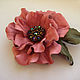 Order Leather flowers. Decoration brooch pin ROSE MAGIC.pink flower. Irina Vladi. Livemaster. . Brooches Фото №3