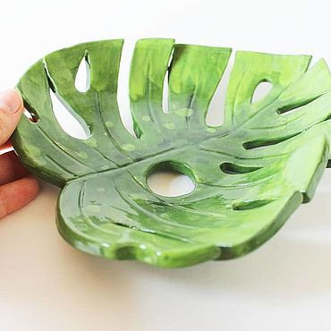Посуда ручной работы. Ярмарка Мастеров - ручная работа Лист Монстеры. Handmade.