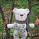Linen Bear Blueberry Hand Painted Embroidery. Stuffed Toys. Natali Migurskaya. Online shopping on My Livemaster.  Фото №2