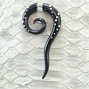 Украшения handmade. Livemaster - original item Single earring: earring made of Buffalo horn Spiral point. Handmade.