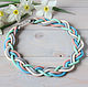 Bead crochet necklace. #beadwork
Колье коса ручной работы. Купить колье. Голубой. Розовый. Бежевый. Лаймовый. Мятный.