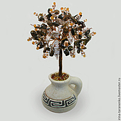 Цветы и флористика handmade. Livemaster - original item Tree from the tiger eyes vase made of white clay. Handmade.