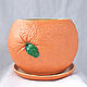 Order Flower pot Orange. Elena Zaychenko - Lenzay Ceramics. Livemaster. . Pots Фото №3