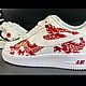 Кроссовки белые кастом Nike Air Force 1 унисекс, дракон волна, роспись. Кроссовки. Olgavolgoart. Роспись одежды и обуви. Кастом. Ярмарка Мастеров.  Фото №11