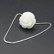 Материалы для творчества handmade. Livemaster - original item Onyx white flower 12 mm. Handmade.