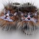 Cat felted Slippers 'As at our cat the fur coat is very good!', Slippers, Ekaterinburg,  Фото №1