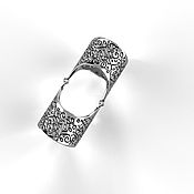 Кольцо "Гранат" из серебра 925 пробы