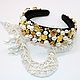 Headband with roses and pearls in the style of Dolce & Gabbana. Headband. Beaded jewelry by Mariya Klishina. My Livemaster. Фото №6